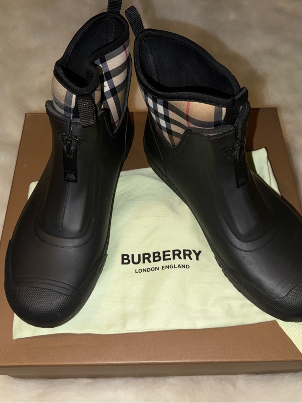 Burberry Vintage Check Neoprene Rain Boots
